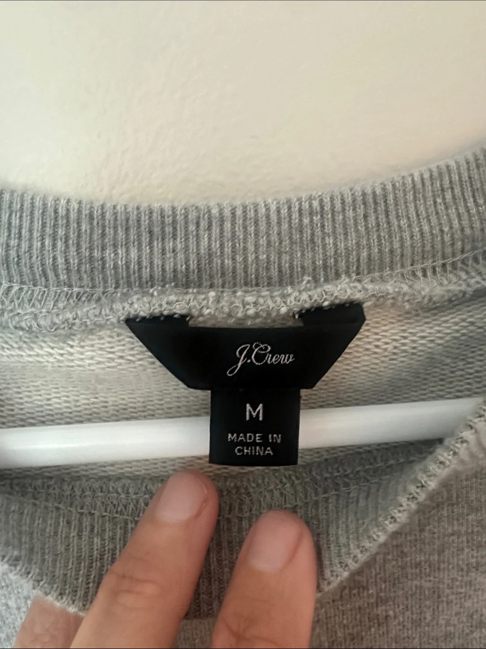 J. Crew Gray Crewneck Sweatshirt with Blue, Pink & Yellow N.Y.C. Appliqué
